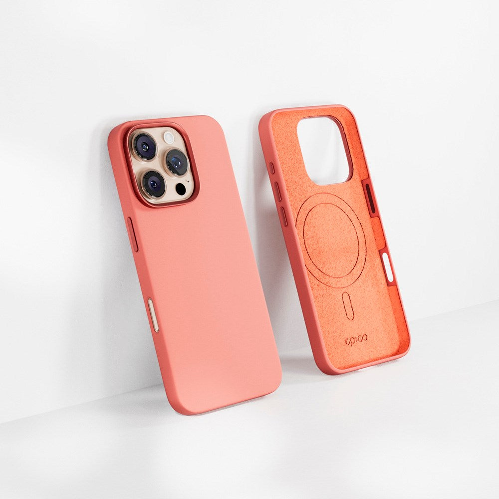 iPhone 16 Pro Epico Mag+ Silikon Deksel - MagSafe Kompatibel - Peach Pink