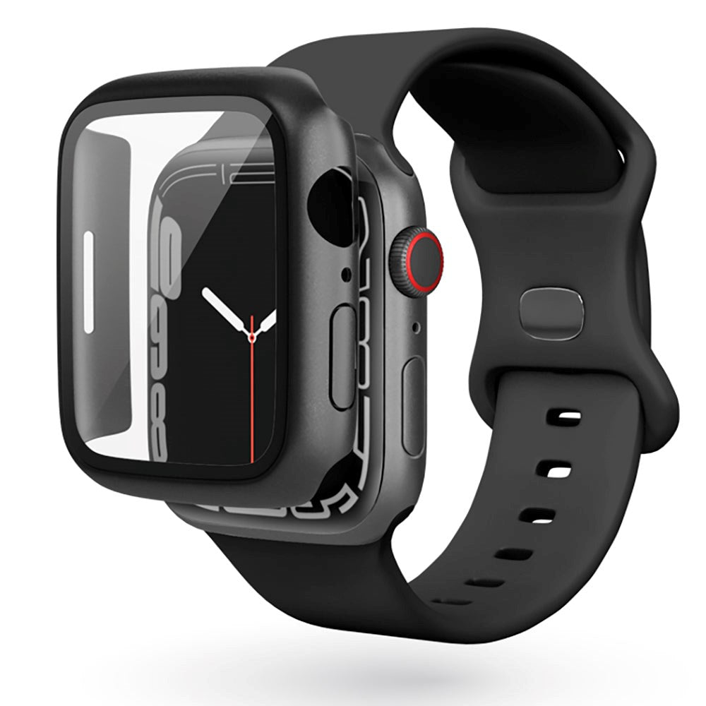 Epico Apple Watch 4/5/6/SE (44mm) Hardplastdeksel med innebygd skjermbeskytter - Svart