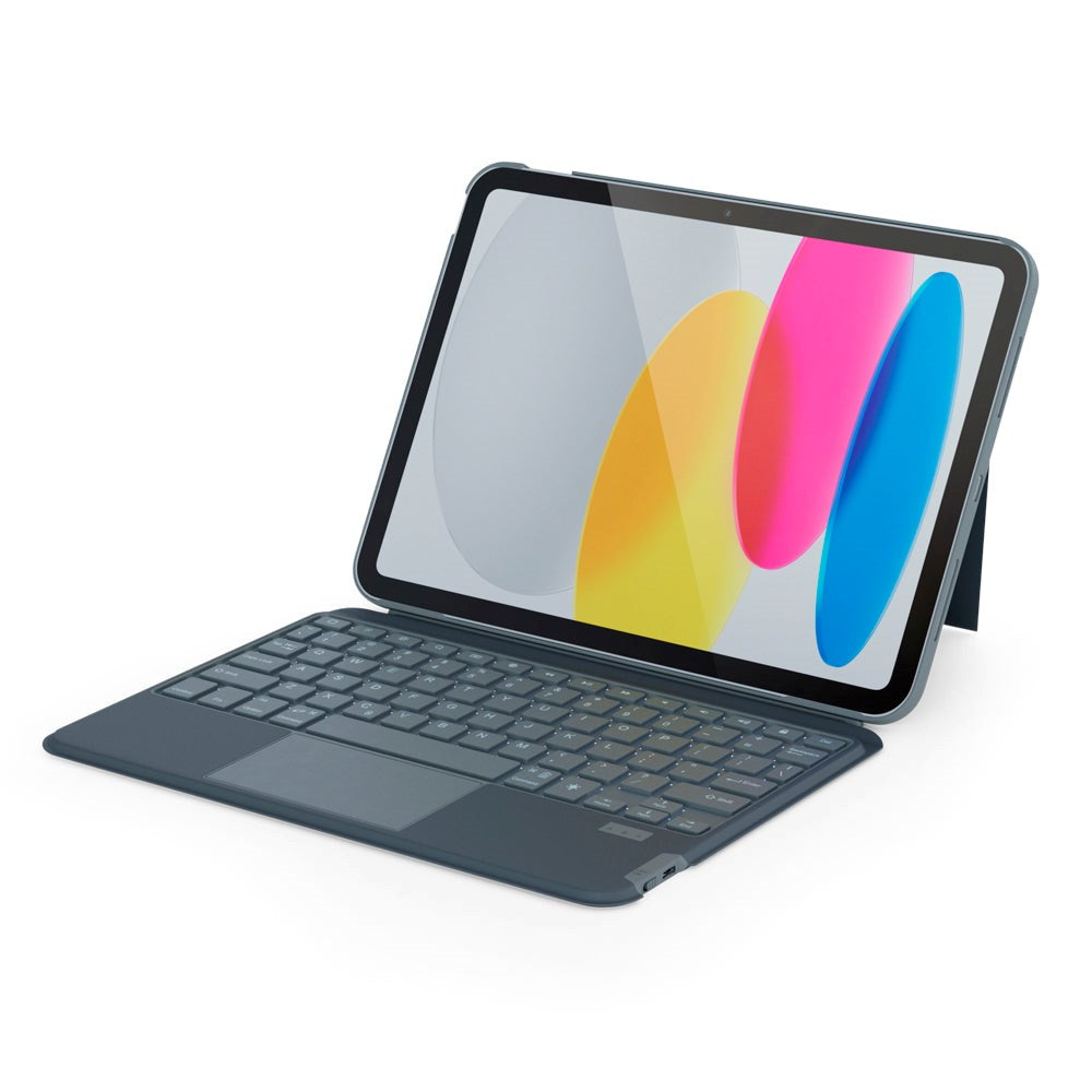 iPad 10.2" (2021 / 2020 / 2019) Epico Keyboard Flip Deksel - Engelsk Layout - Grå