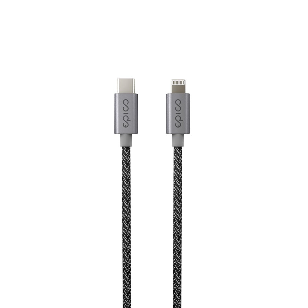 Epico Braided PD 60W USB-C til Lightning Kabel - 1.2m - Grå