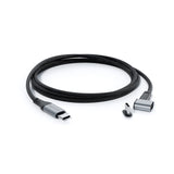 Epico Magnetisk Vinklet USB-C til USB-C Kabel 100W - 2m - Svart