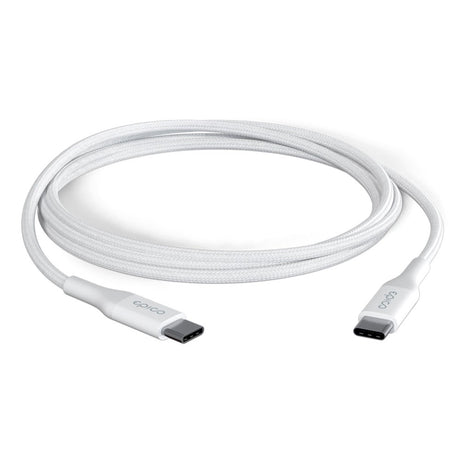 Epico Braided USB-C til USB-C Kabel PD 100W - 200cm - Hvit