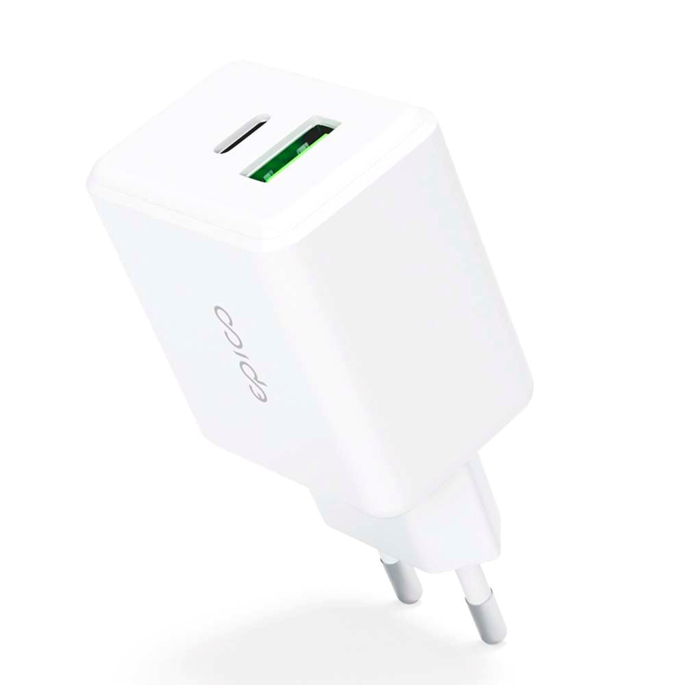 Epico Pro 2.0 Vegglader PD 38W med USB-C & USB-A - Hvit