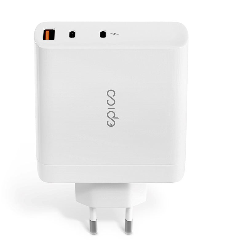 Epico vegglader PD 140W GaN m. 2 x USB-C & 1 x USB-A - Hvit