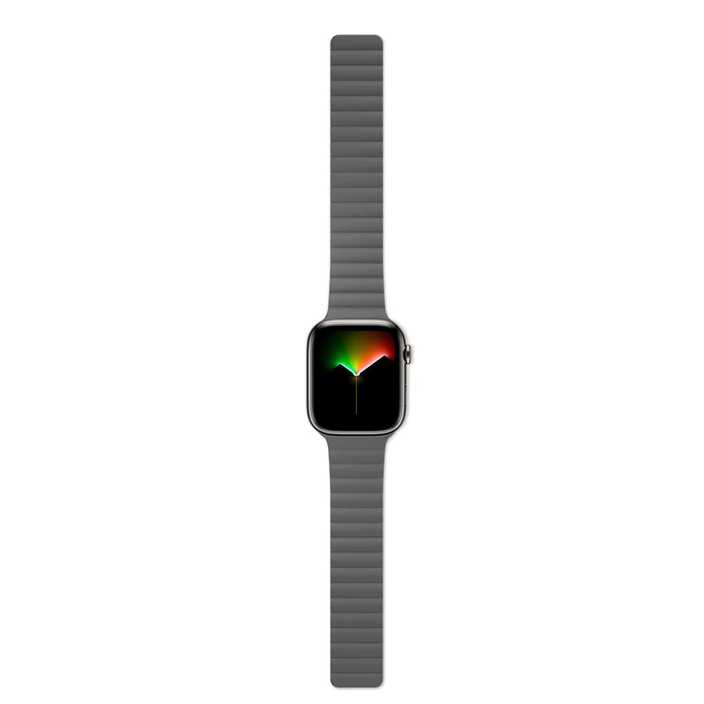 Apple Watch (42/44/SE/45/46/49mm) Epico Magnetisk Silikon Rem - Grå / Grønn