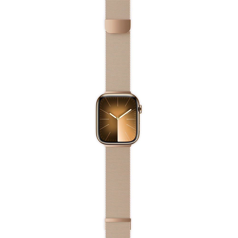 Apple Watch (42/44/SE/45/46/49mm) Epico Milanese+ (Plus) Rustfri Stål Rem - Gold