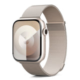 Apple Watch (38/40/SE/41/42mm) Epico Milanese+ (Plus) Rustfri Stål Rem - Starlight