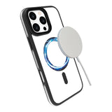 eSTUFF iPhone 16 Pro INFINITE HELSINKI Hybrid Plastdeksel med Stativ - MagSafe-Kompatibel - Svart / Gjennomsiktig