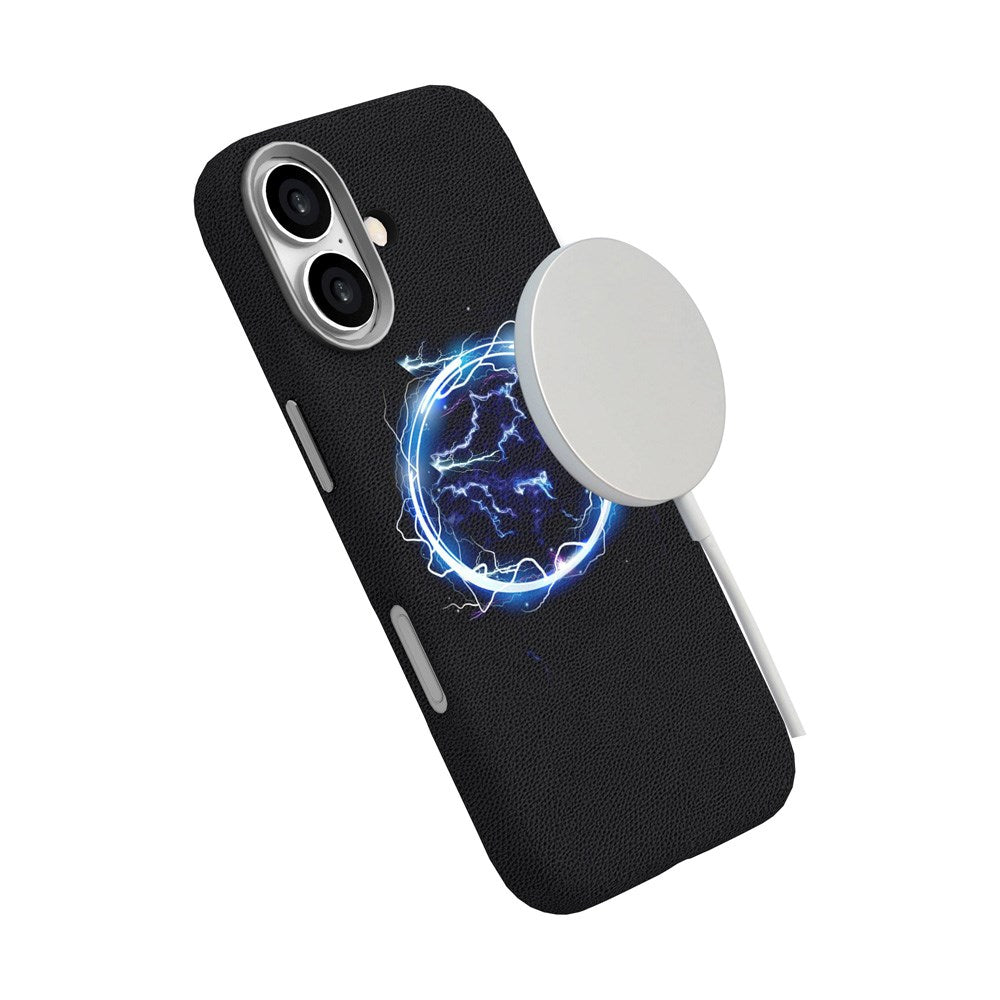 eSTUFF iPhone 17 INFINITE VENICE Kunstskinntrukket Plast Deksel – MagSafe Kompatibelt – Svart