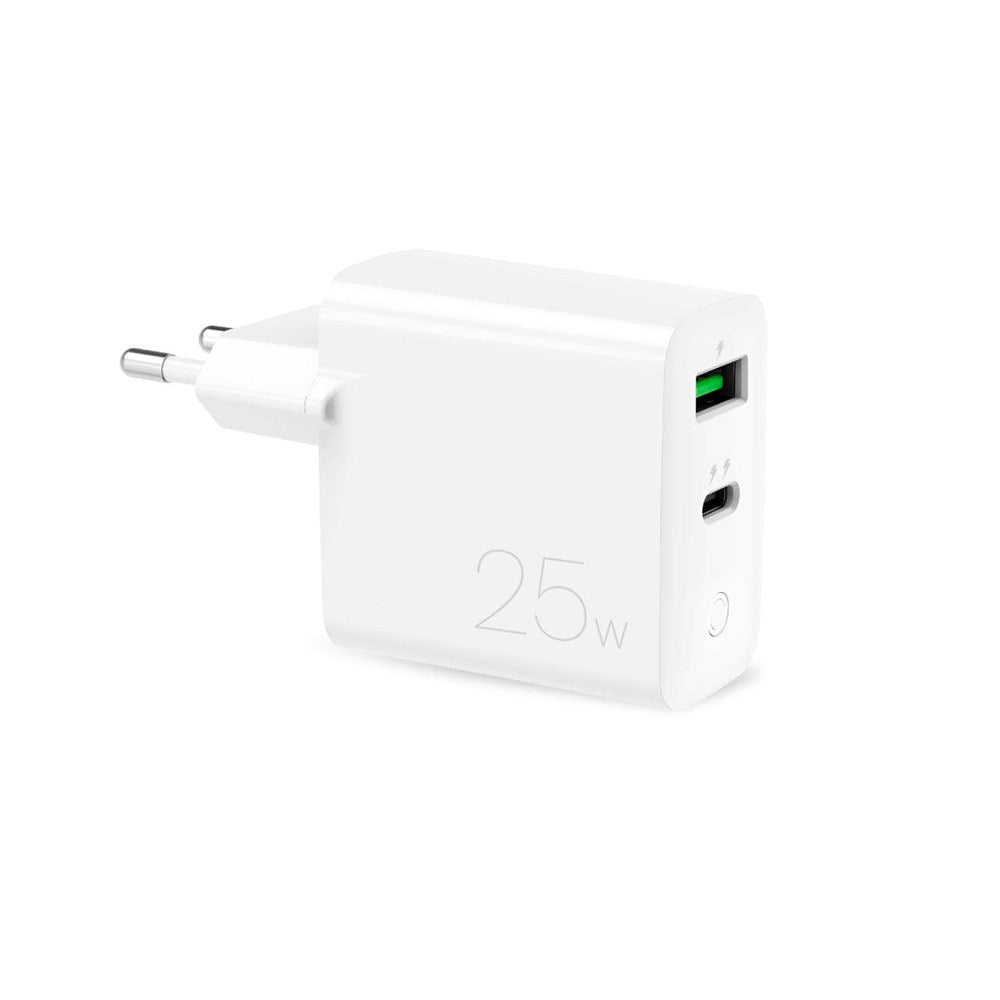 Puro Vegglader 1 x USB-A 18W / 1 x USB-C 25W - Hvit