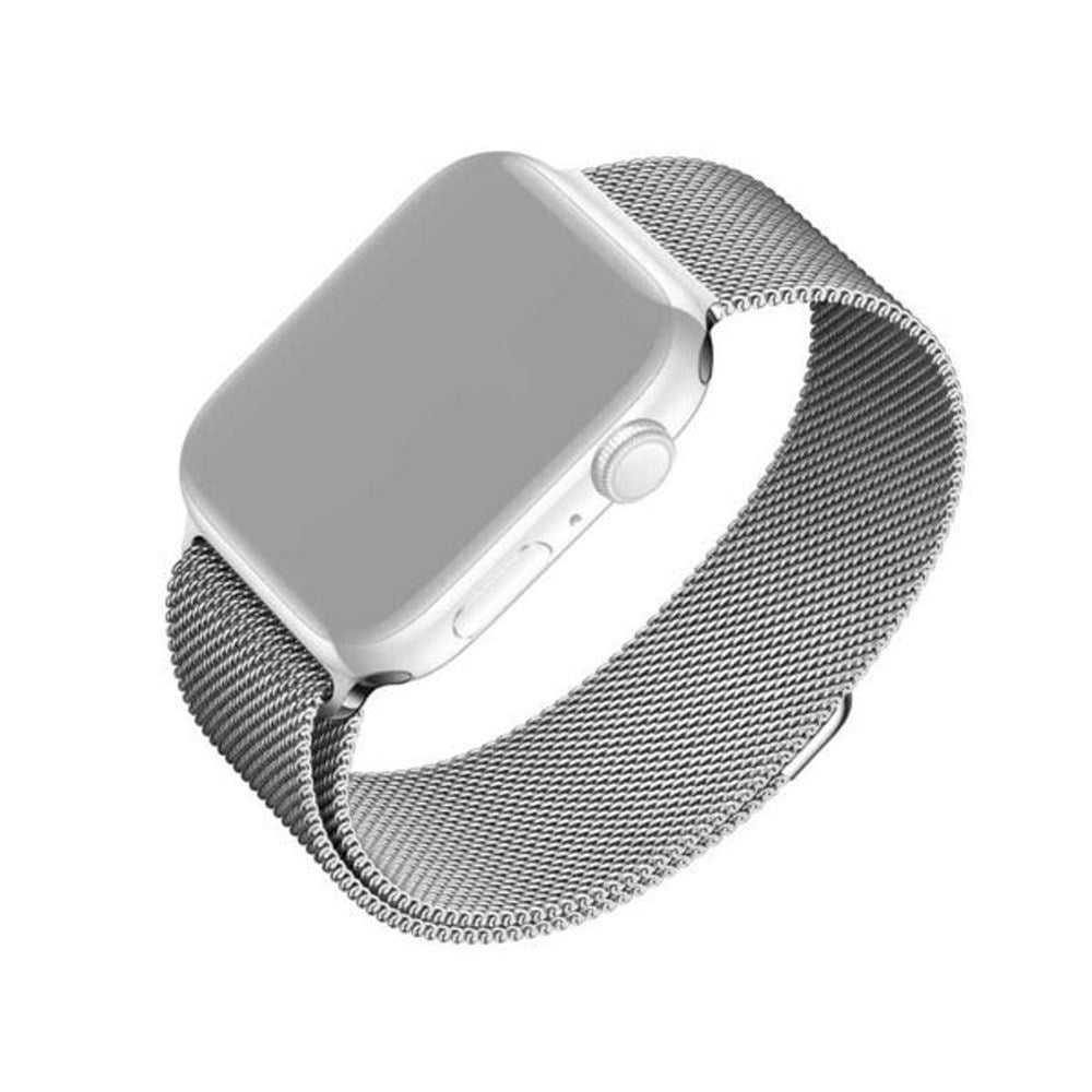 Apple Watch (42/44/SE/45/49mm) Fixed Mesh Rem - Sølv