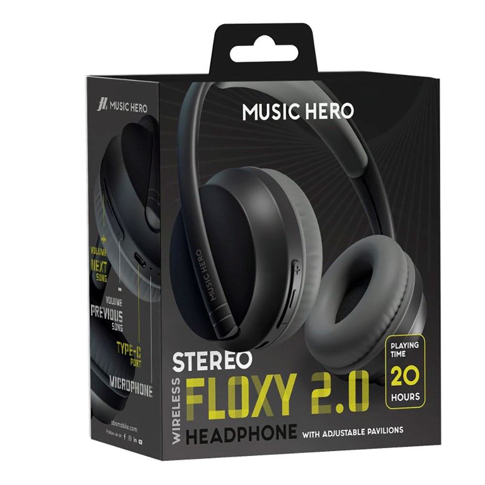 MUSIC HERO Floxy 2.0 Trådløse Bluetooth On-Ear Hodetelefoner - Svart