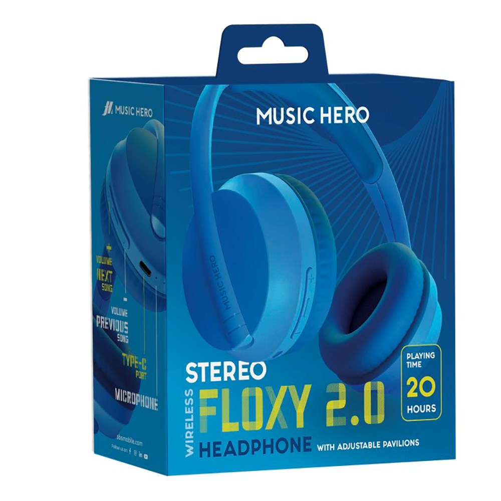 MUSIC HERO Floxy 2.0 Trådløse Bluetooth On-Ear Hodetelefoner - Blå