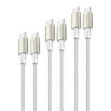 4smarts USB-C til USB-C 60W PremiumCord - 3x USB-C til USB-C-kabel med USB-C-adapter og forlenger - Hvit