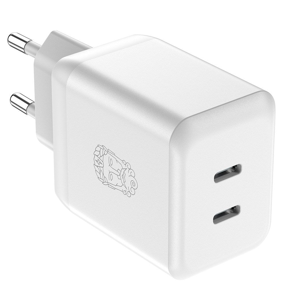 Upström Circular GaN 35W Bærekraftig Vegglader med 2 x USB-C - Hvit