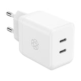 Upström ËESSENTIALS PD 35W Resirkulert Plast Vegglader med 2 x USB-C - Hvit