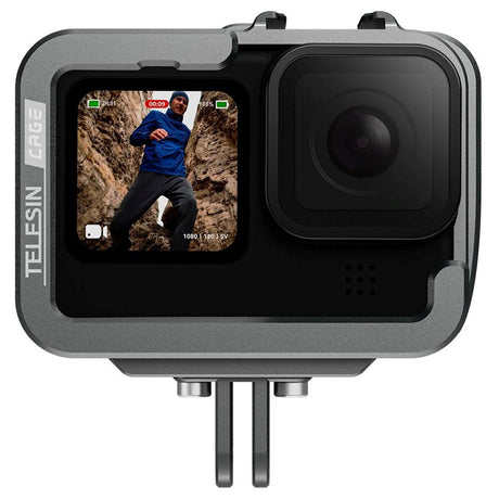 TELESIN Metal Cage til GoPro Hero 9 / 10 / 11 / 12 / 13 - Grå