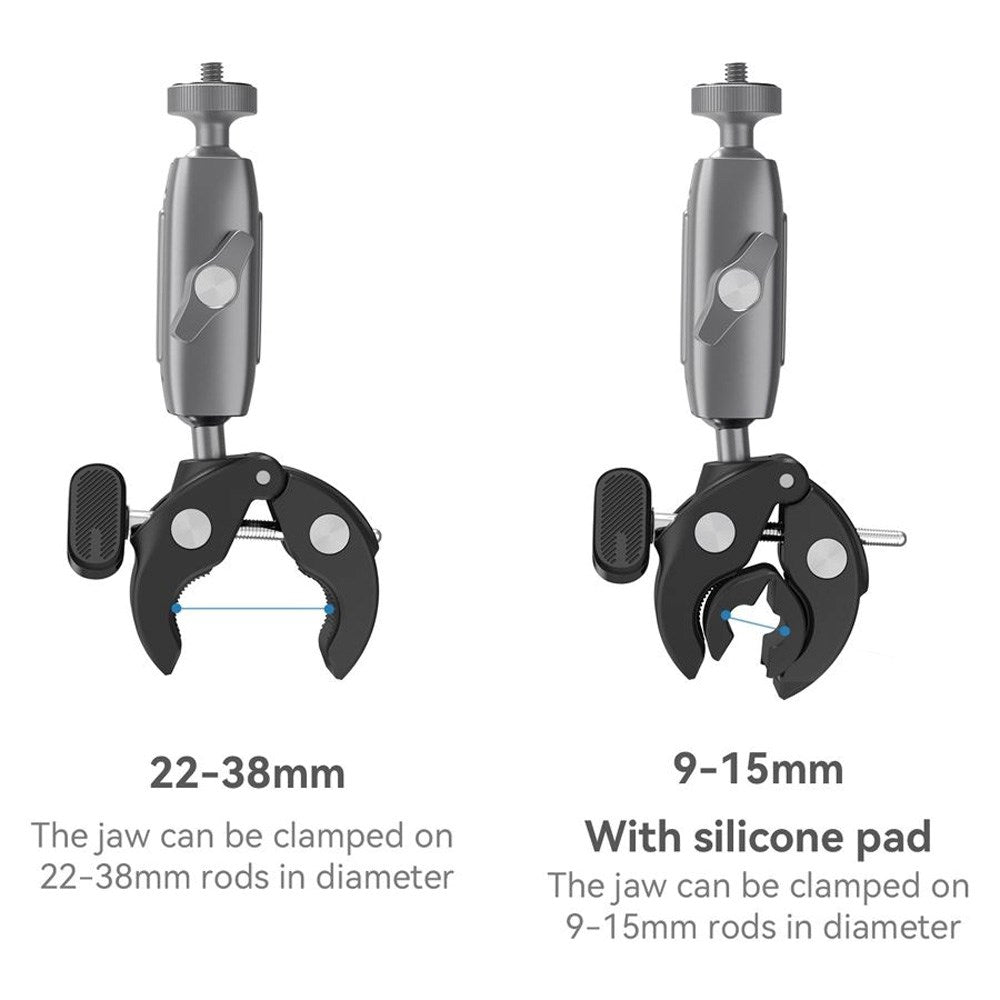 TELESIN Monteringsklemme for Actionkamera & Smarttelefon - Svart / Grå