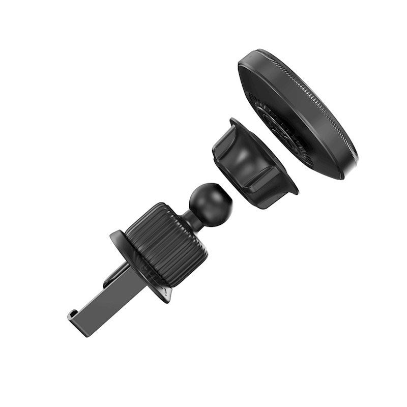 XO CX025 Magnetisk Bilventil Telefonholder - 15W Trådløs Lading - MagSafe Kompatibel - Svart