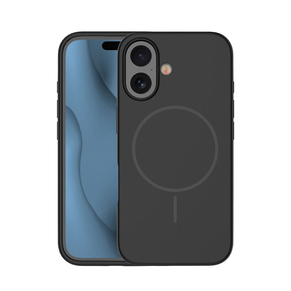 iPhone 16 Silicone Thin Deksel - MagSafe Kompatibel - Svart