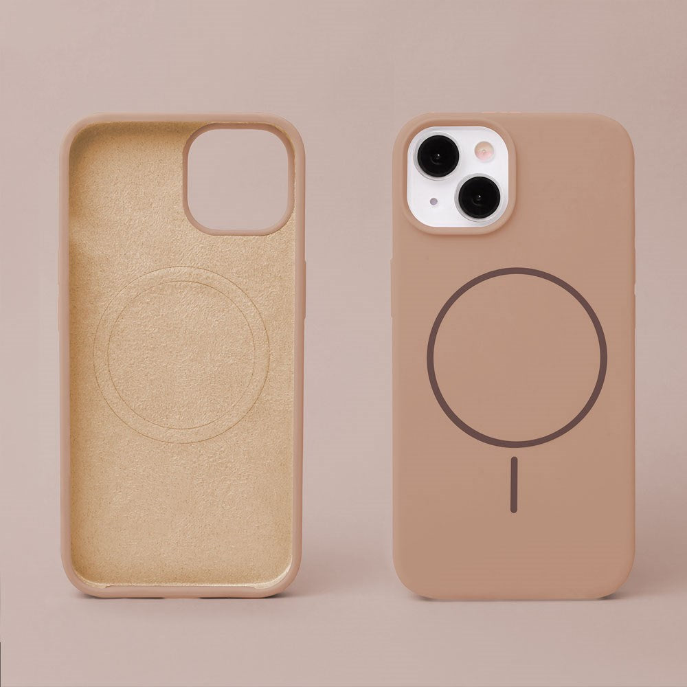 iPhone 15 Silicone Thin Deksel - MagSafe Kompatibel - Brun