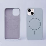 iPhone 15 Silicone Thin Deksel - MagSafe Kompatibel - Lys Blå