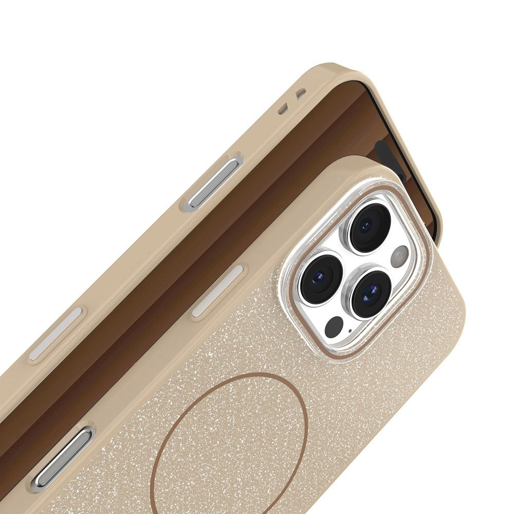 iPhone 12/12 Pro Glitter Thin Deksel - MagSafe Kompatibel - Brun