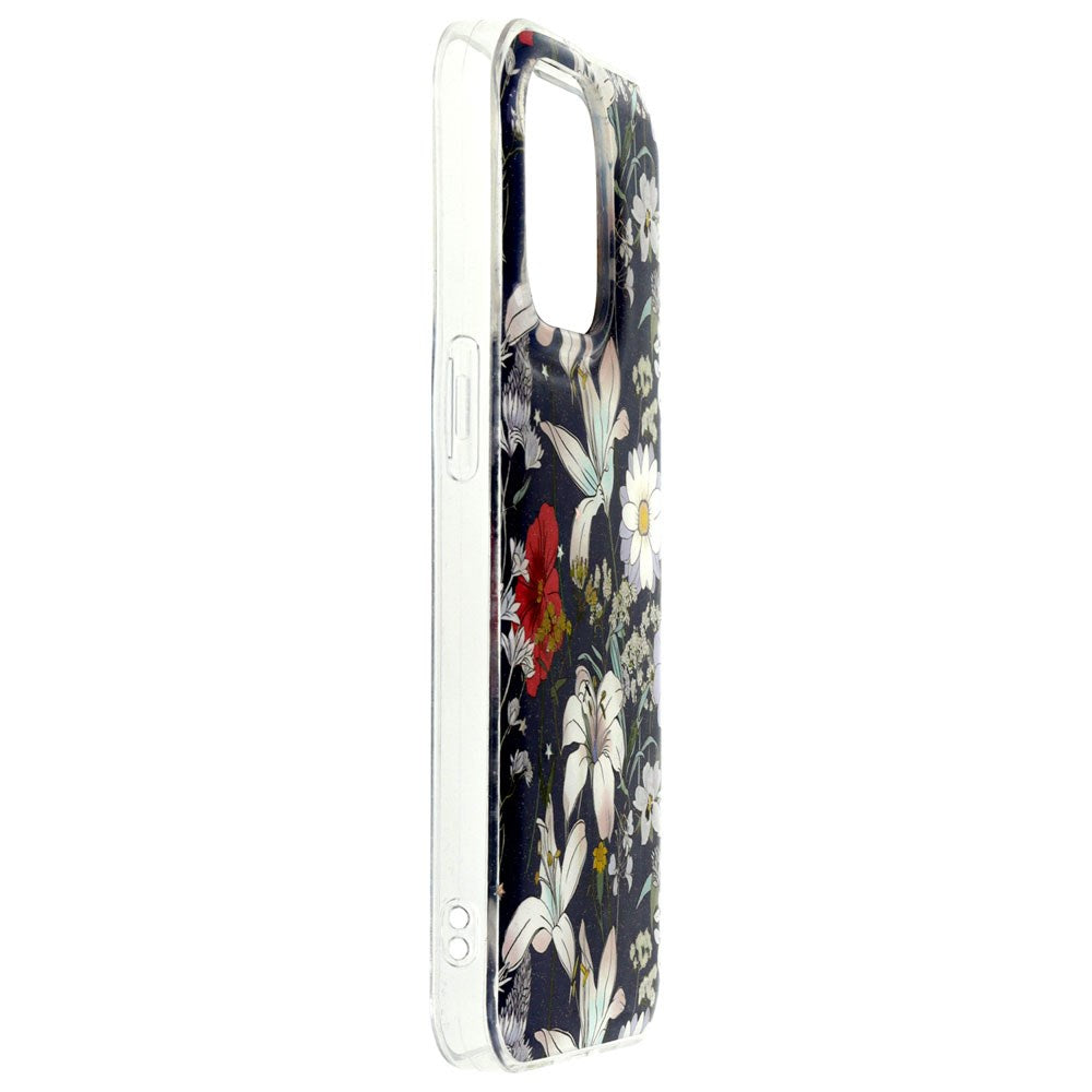 iPhone 16 Pro TFO Glow Glam Deksel - Blå / Blomster