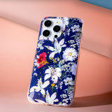 iPhone 16 Pro TFO Glow Glam Deksel - Blå / Blomster