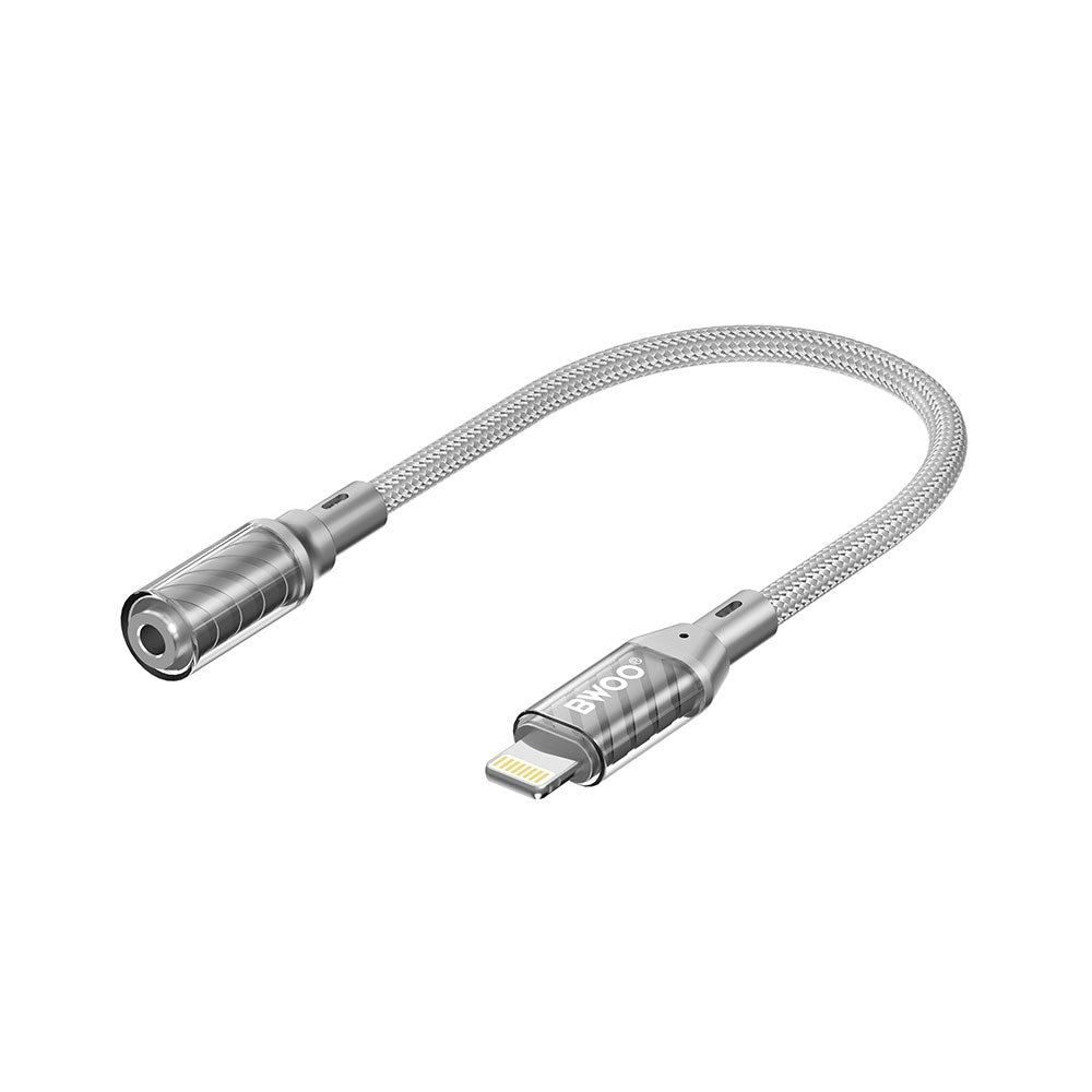 BWOO Lightning til 3,5 mm Jack Adapter – Grå