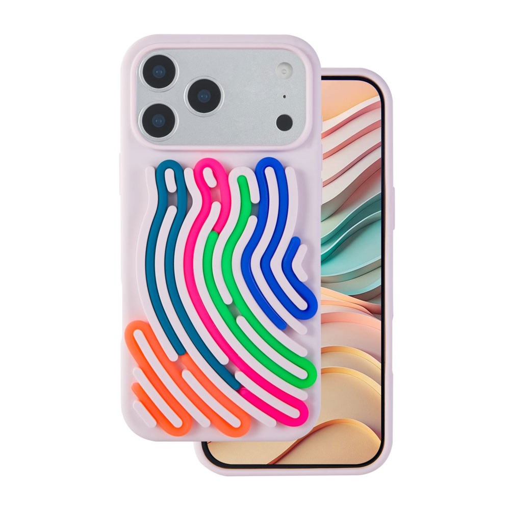 iPhone 17 Pro TFO DIY Snake Silikon Deksel - Lyserød