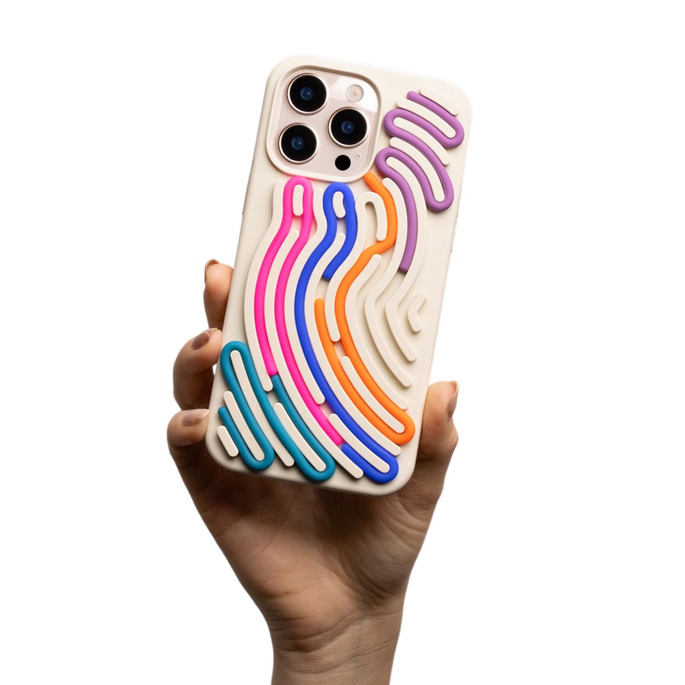iPhone 16 Pro Max TFO DIY Snake Silikon Deksel - Beige