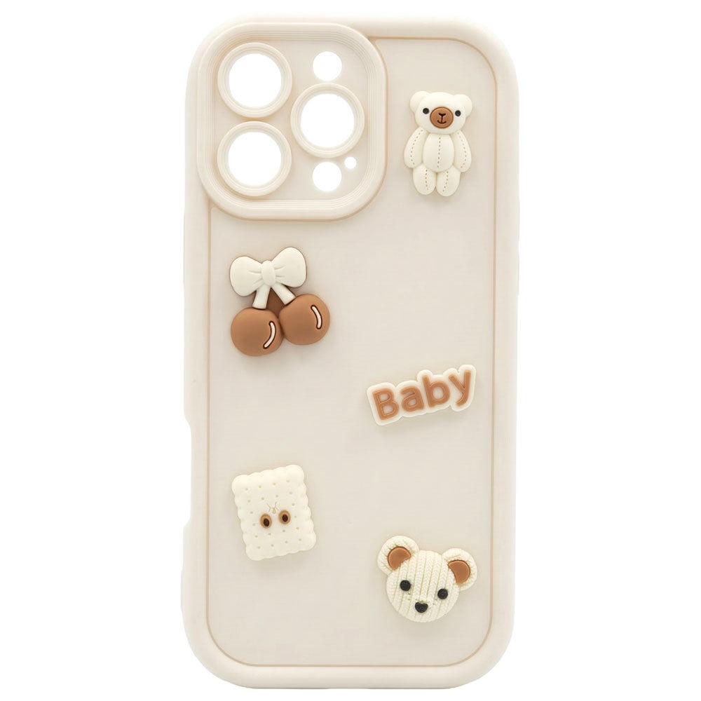 iPhone 16 Pro TFO Ultra Trendy 3D Deksel - Beige Bear
