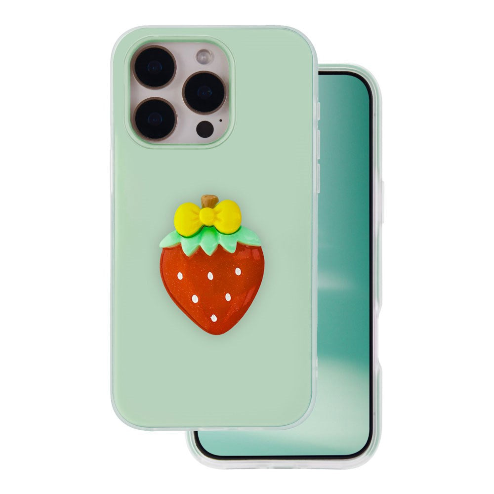 iPhone 16 Pro TFO 3D Frukt Deksel – Jordbær