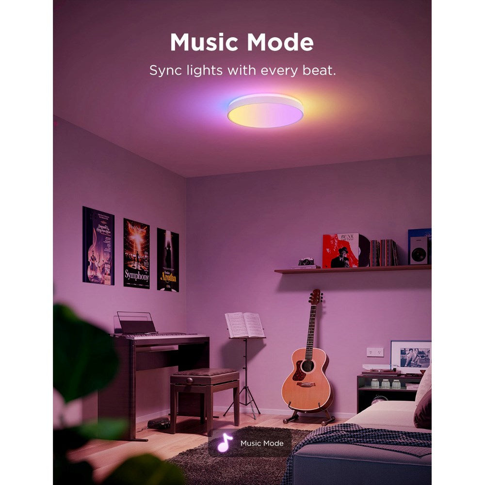 Govee Round Smart Ceiling Light - 15" - Hvit