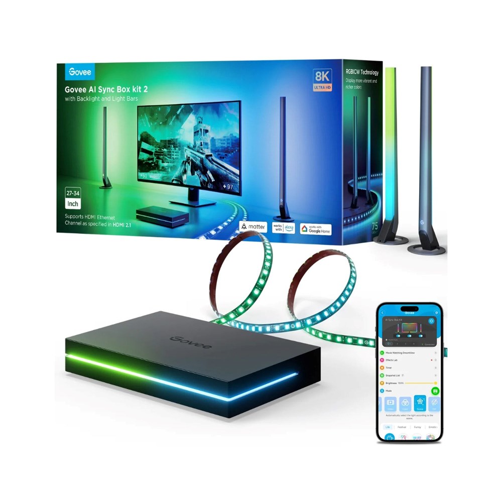 Govee AI Sync Box Kit 2 med 2 x Light Bars - 27-34"