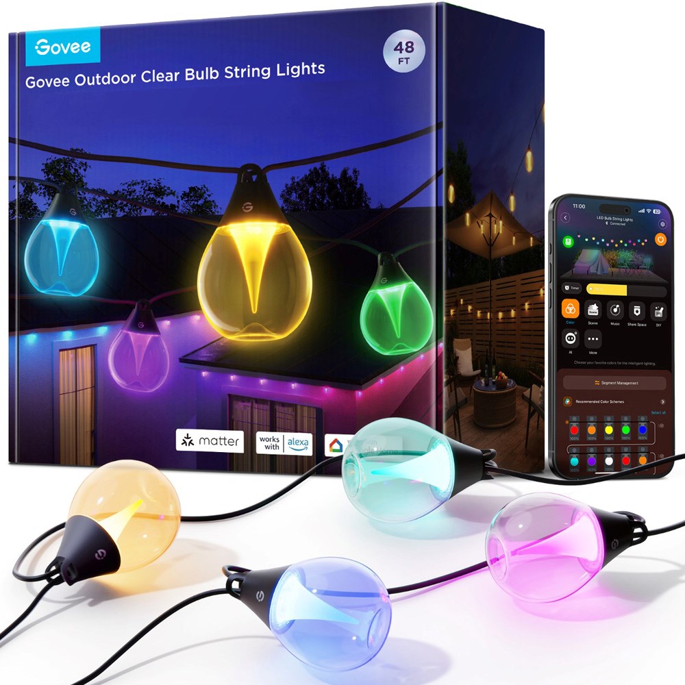 Govee Outdoor Clear Bulb String Lights - Værbestandige Lyslenker
