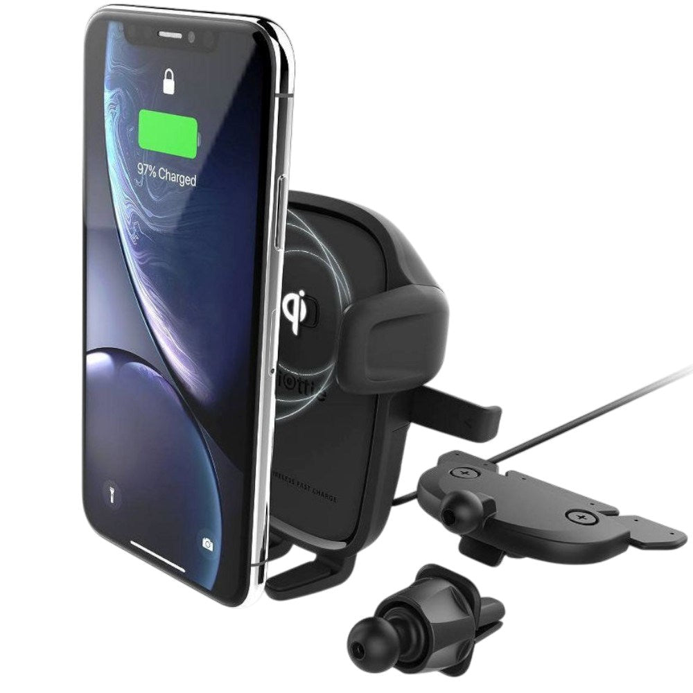 Mobilholder Til Bil med Trådløs Lading iOttie – For Ventilasjon / CD-spor – Svart
