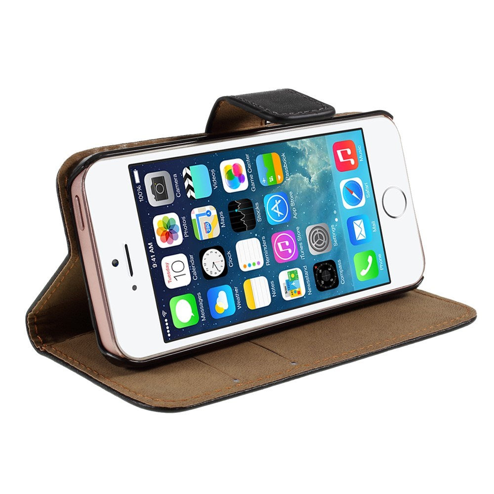 iPhone SE / 5s / 5 EIDERWOOD Flip-deksel med lommebok - Svart