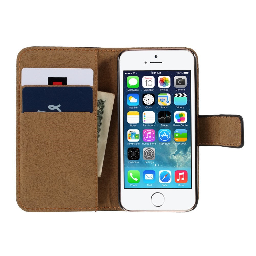 iPhone SE / 5s / 5 EIDERWOOD Flip-deksel med lommebok - Svart