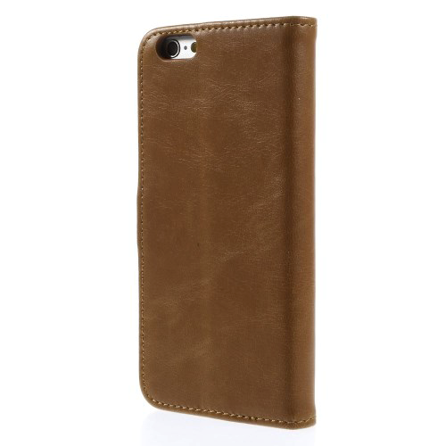 iPhone 6 / 6s Skinn Etui med Lommebok Brun