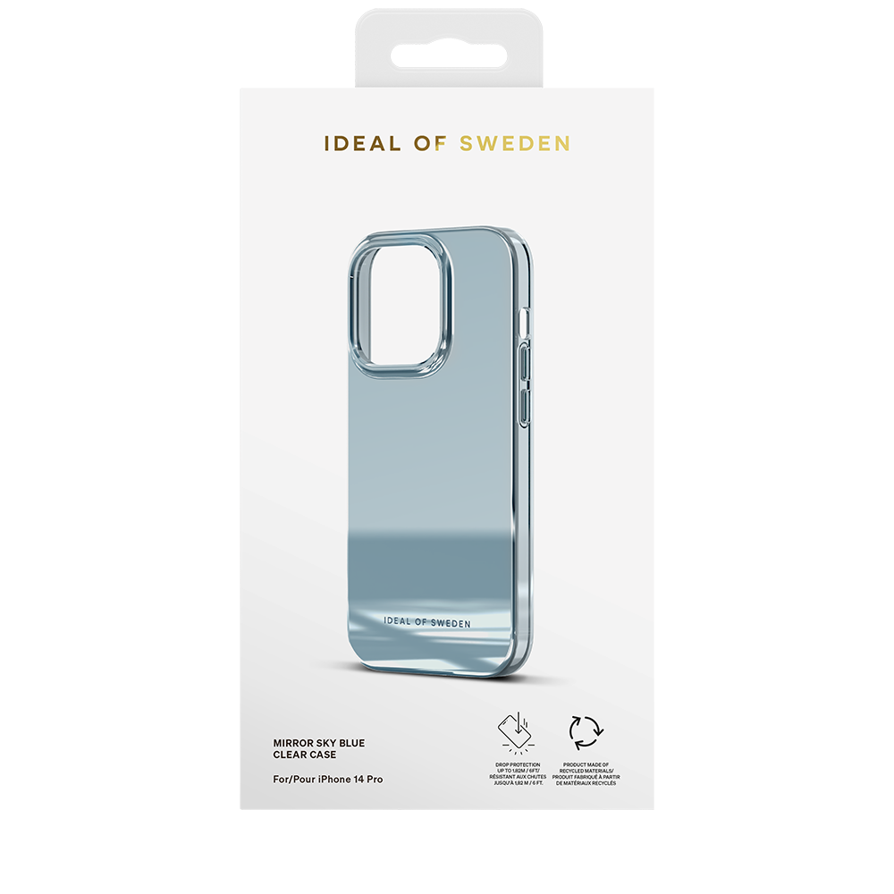 iPhone 14 Pro iDeal Of Sweden Mirror Deksel - Mirror Sky Blue