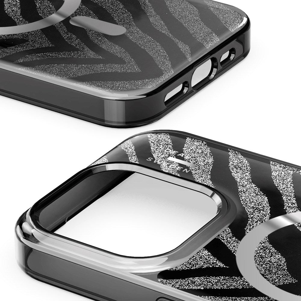 iPhone 15 Pro iDeal Of Sweden Clear Deksel - MagSafe Kompatibel - Zebra Mystique