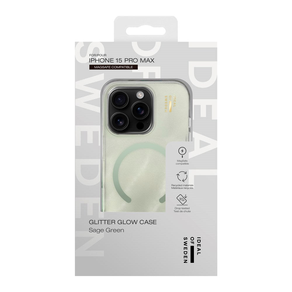 iPhone 15 Pro Max iDeal Of Sweden Clear Deksel - MagSafe Kompatibel - Sage Green