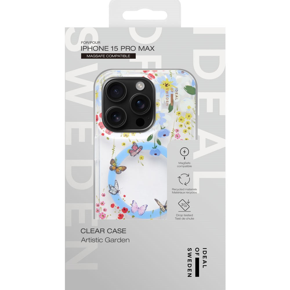 iDeal Of Sweden iPhone 15 Pro Max Clear Case - MagSafe Kompatibel - Artistic Garden