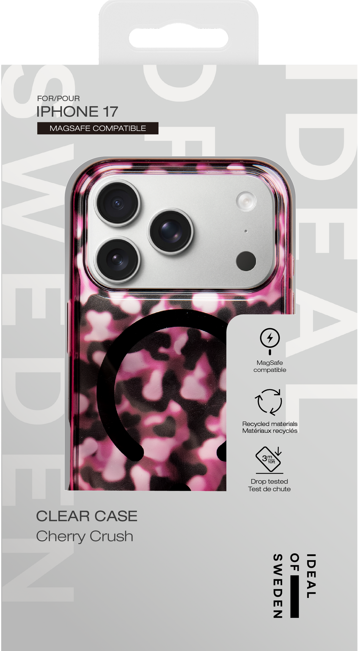 iPhone 17 iDeal Of Sweden Clear Deksel - MagSafe Kompatibel - Cherry Crush