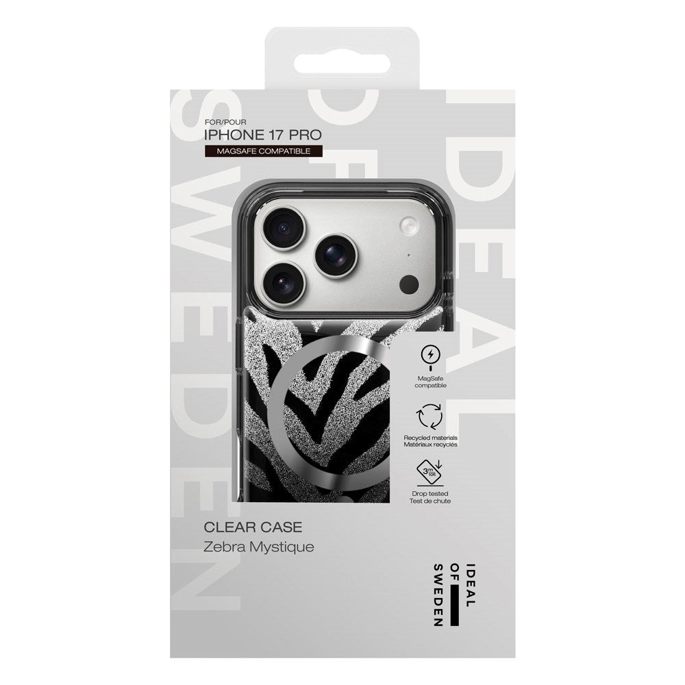 iPhone 17 Pro iDeal Of Sweden Clear Deksel - MagSafe Kompatibel - Zebra Mystique