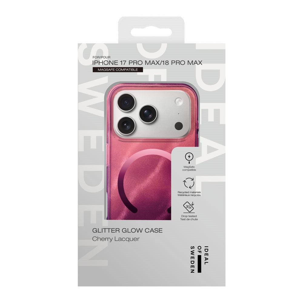 iPhone 18 Pro Max / 17 Pro Max iDeal Of Sweden Clear Deksel - MagSafe Kompatibel - Cherry Lacquer