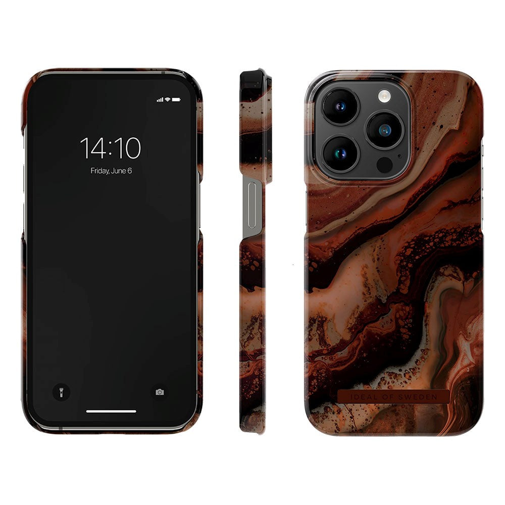 iDeal Of Sweden iPhone 14 Pro Fashion Deksel - Dark Amber Marble