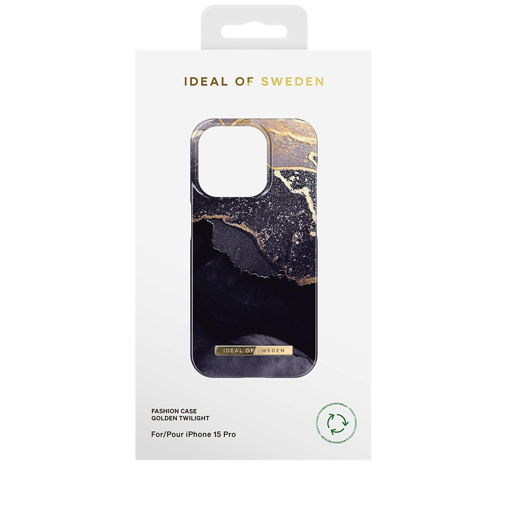 iPhone 15 Pro iDeal Of Sweden Fashion Deksel - Golden Twilight Marble